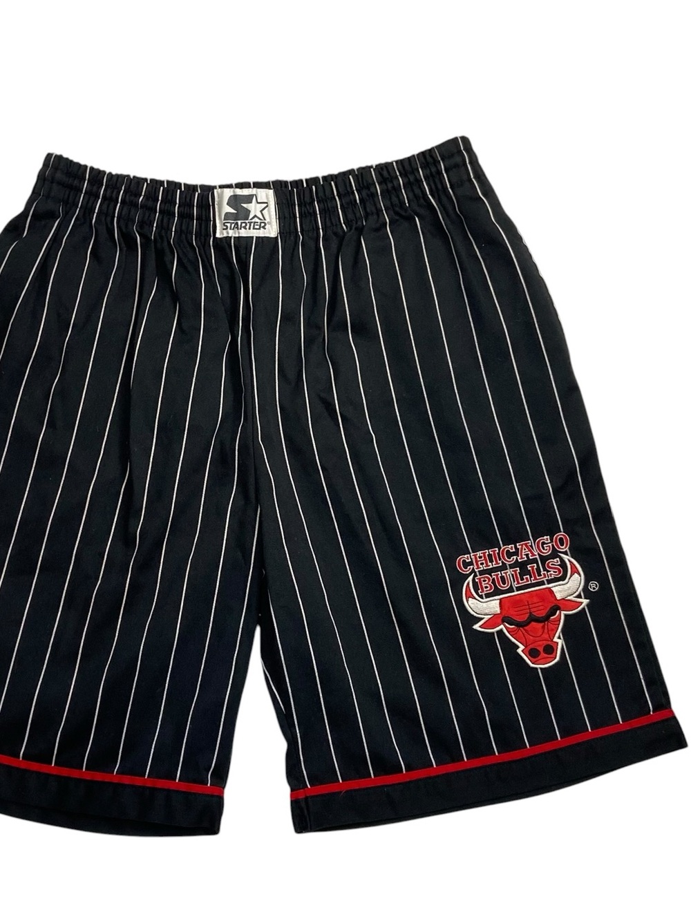 Vintage 90s Chicago Bulls Pinstripe Baseball Shorts L Starter NBA